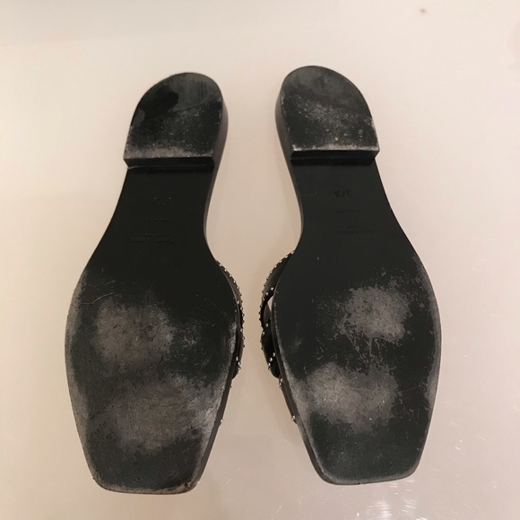 Saint Laurent Woven Leather Slides with Studs - Picture 5 of 6